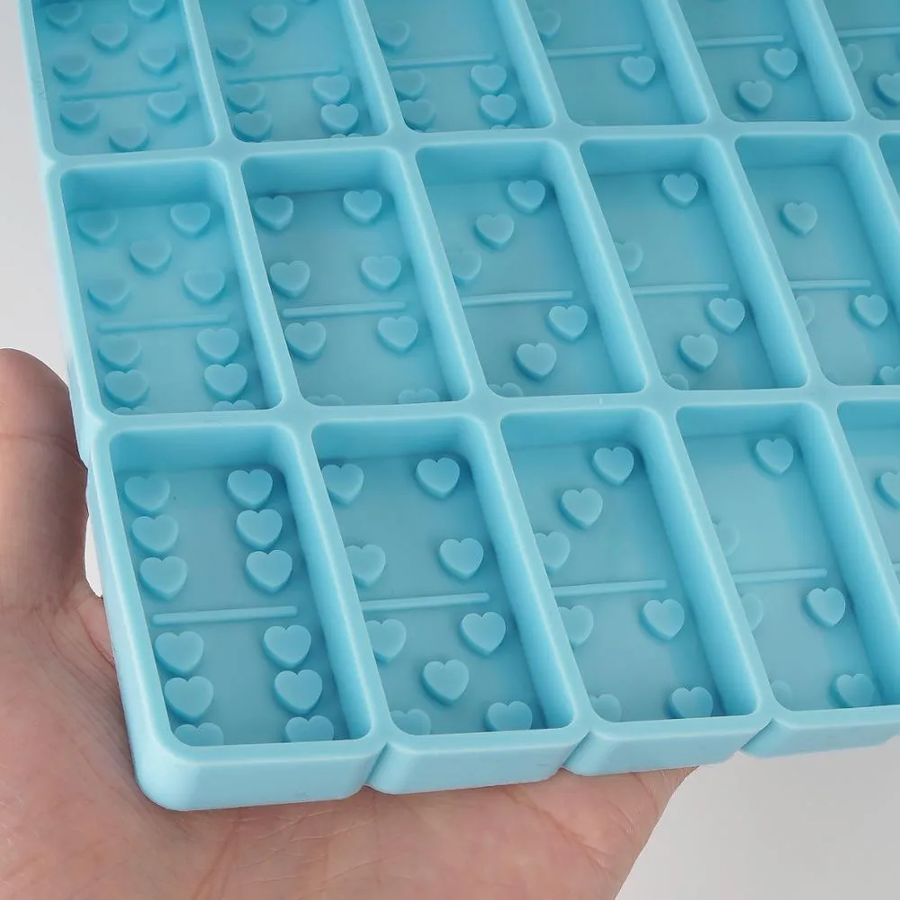 1x2" Love Heart Domino Resin Mold, Unique Mold
