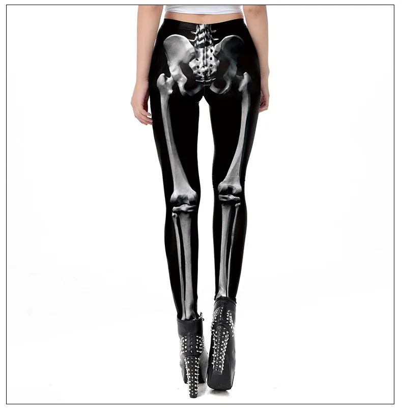 3D Skeleton Digital Printed Women's Sports Leggings