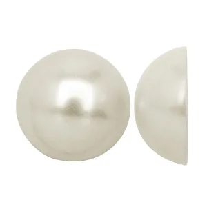 Acrylic Faux Pearl Flatback Cabochons 16mm - Pearlized White (12 pcs)