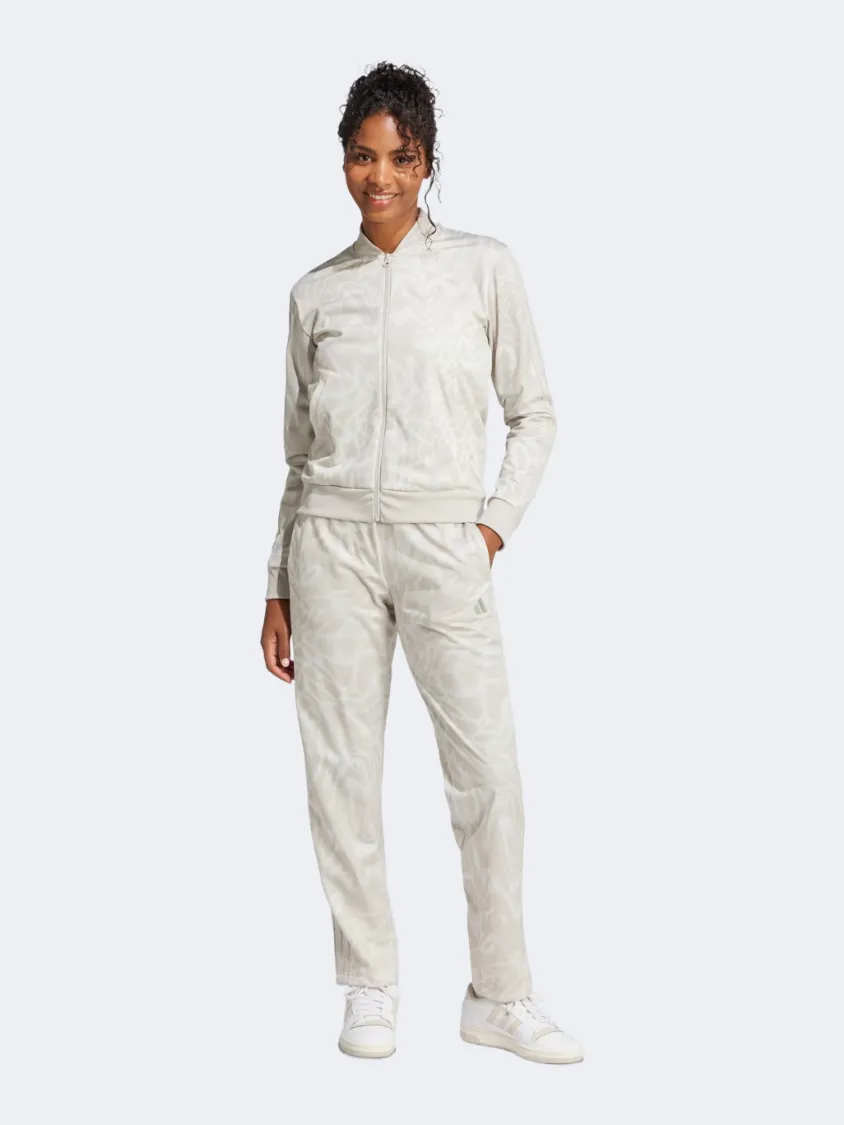 Adidas Essential 3 Stripes Women Sportswear Tracksuit Multicolor/Beige