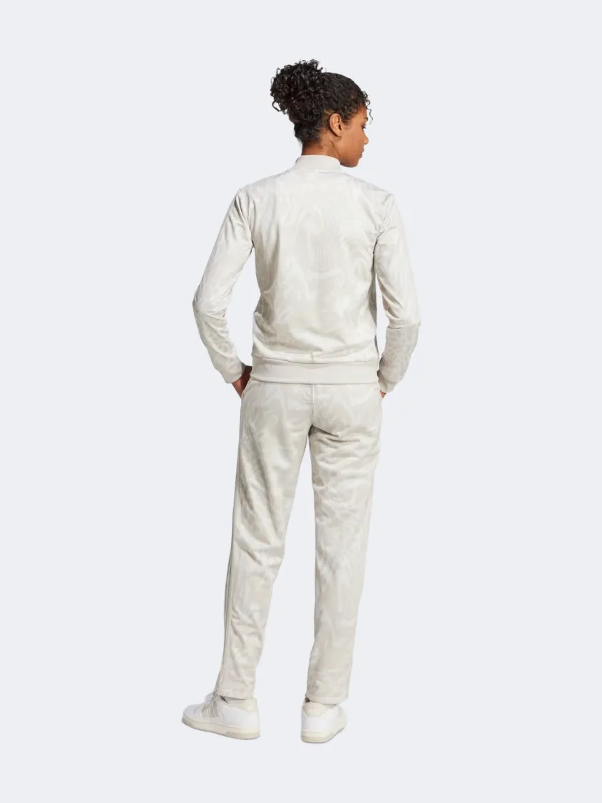 Adidas Essential 3 Stripes Women Sportswear Tracksuit Multicolor/Beige