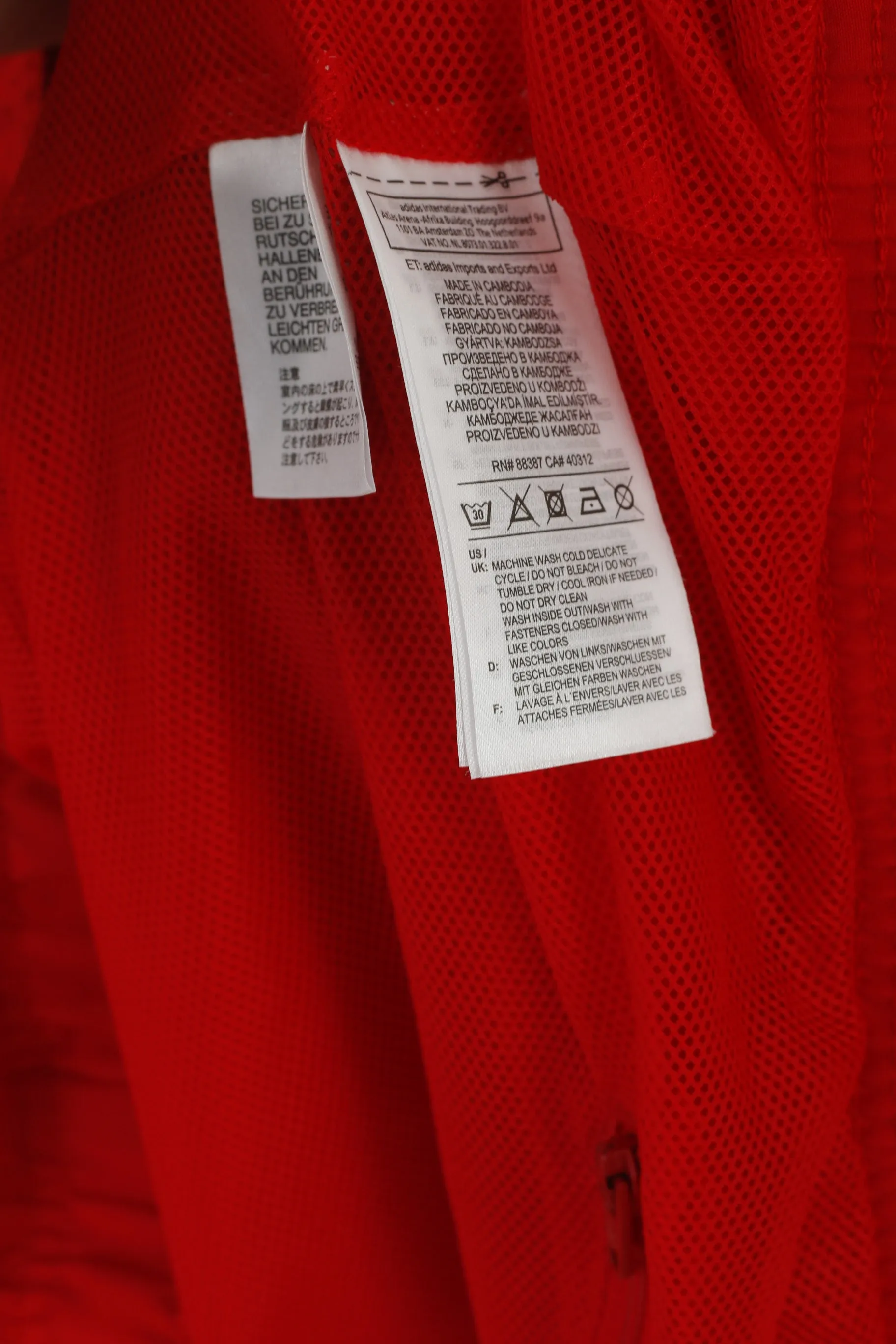 Adidas Men XL Jacket Red Bomber Full Zipper Activewear Vintake Track Top