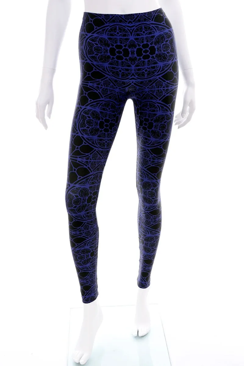 Alexander McQueen Deadstock Blue & Black Abstract Print Leggings