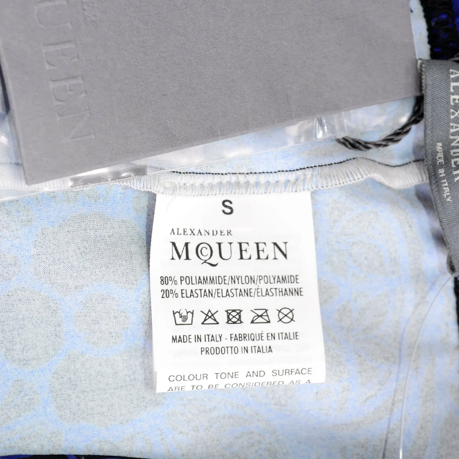 Alexander McQueen Deadstock Blue & Black Abstract Print Leggings