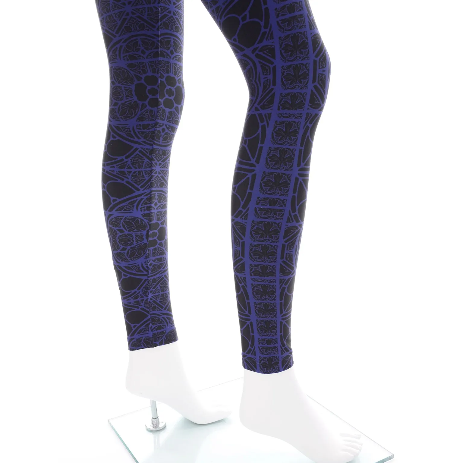 Alexander McQueen Deadstock Blue & Black Abstract Print Leggings