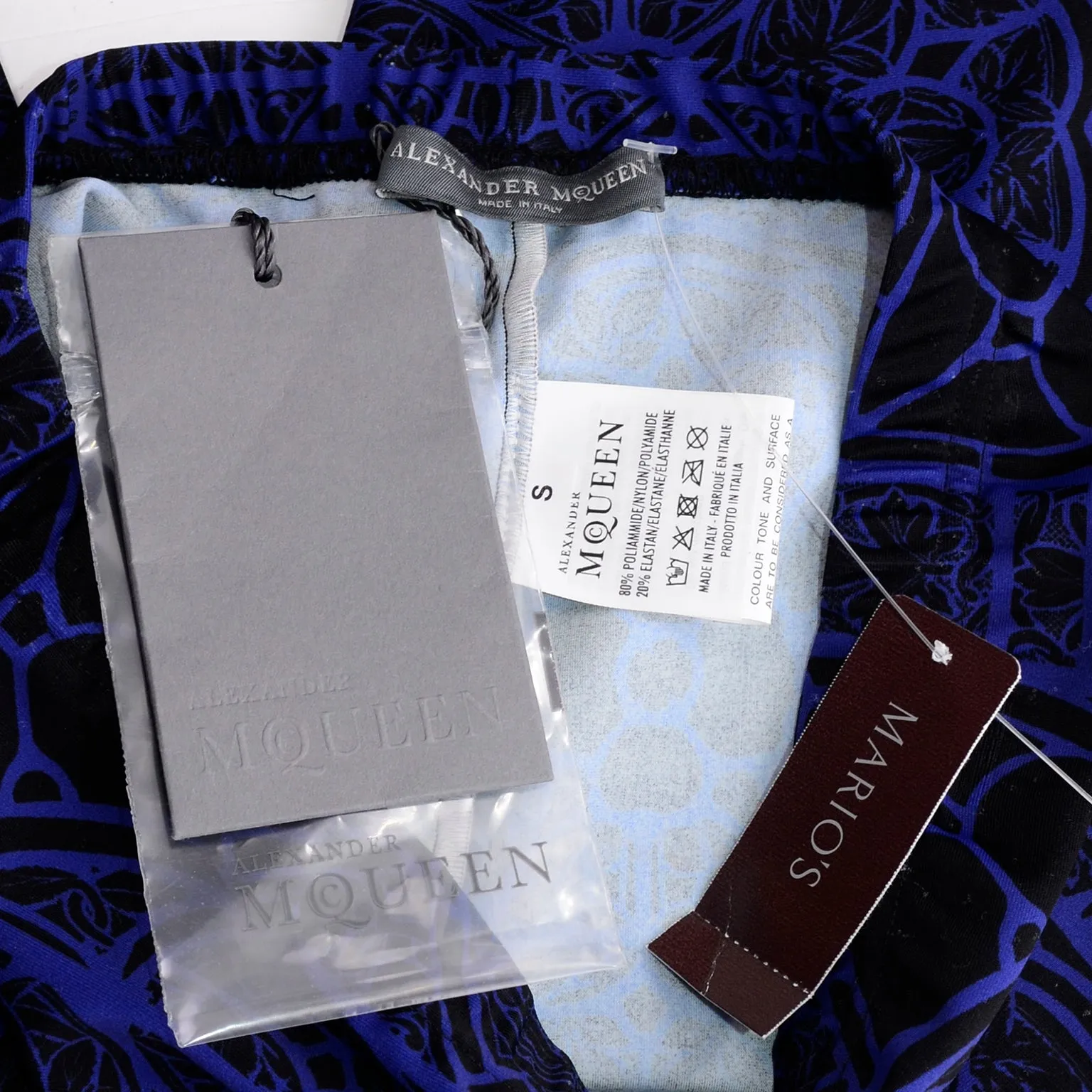 Alexander McQueen Deadstock Blue & Black Abstract Print Leggings