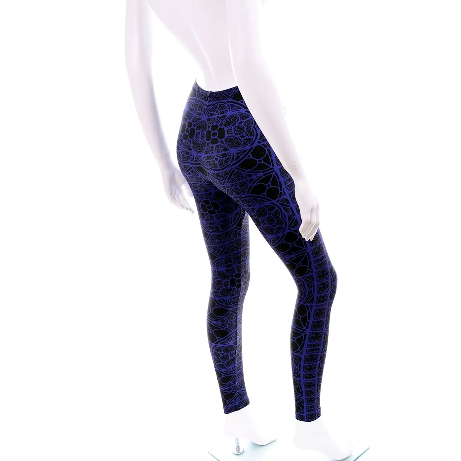 Alexander McQueen Deadstock Blue & Black Abstract Print Leggings