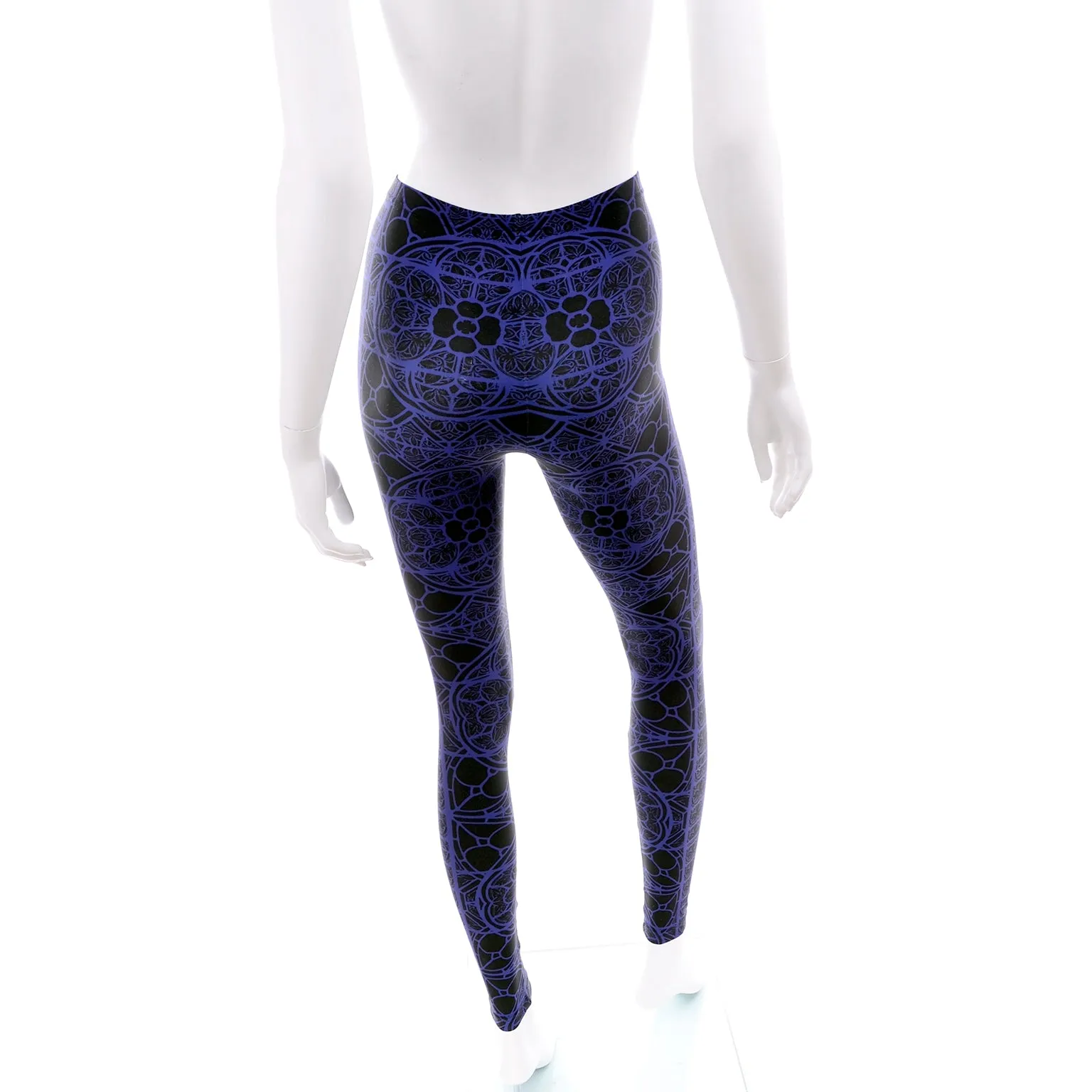 Alexander McQueen Deadstock Blue & Black Abstract Print Leggings