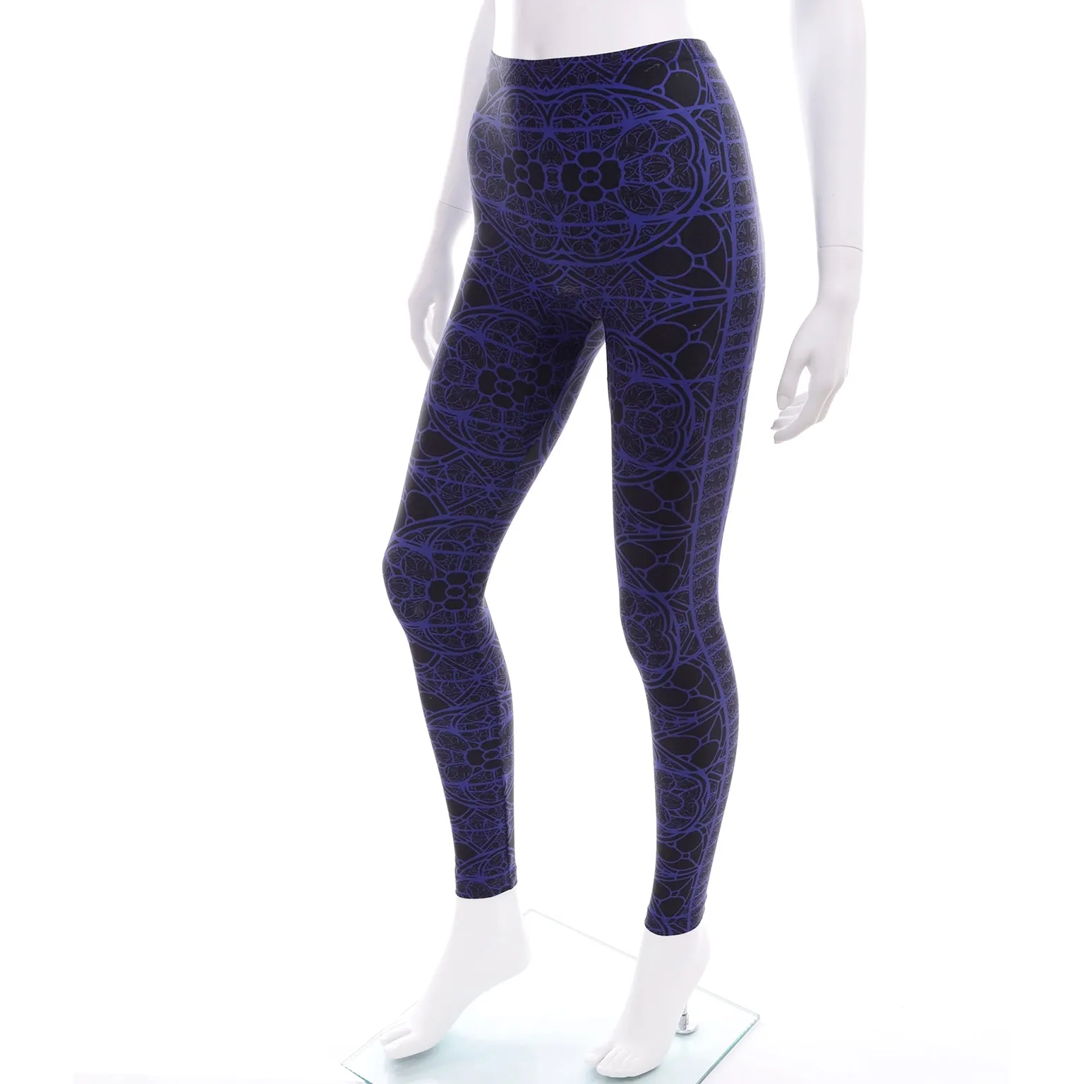 Alexander McQueen Deadstock Blue & Black Abstract Print Leggings