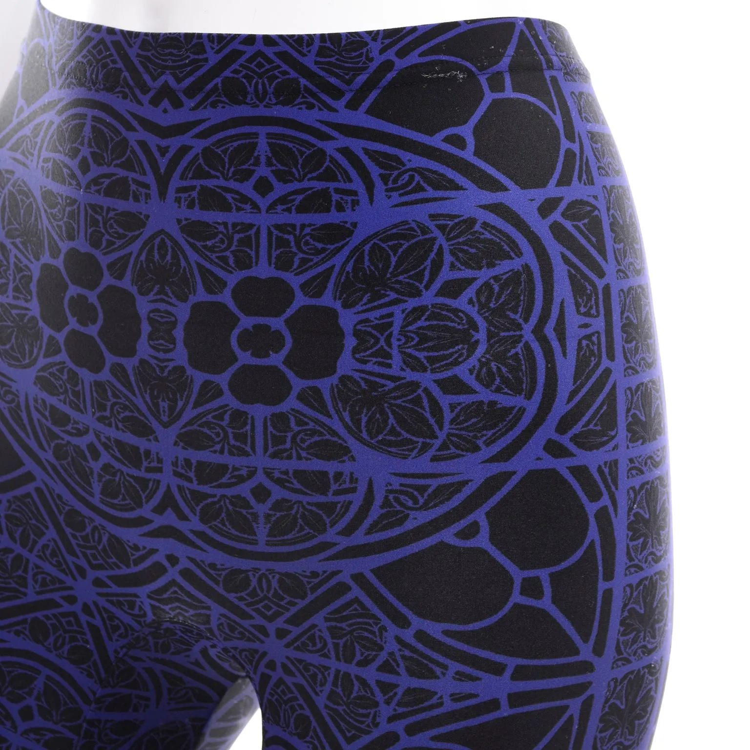 Alexander McQueen Deadstock Blue & Black Abstract Print Leggings