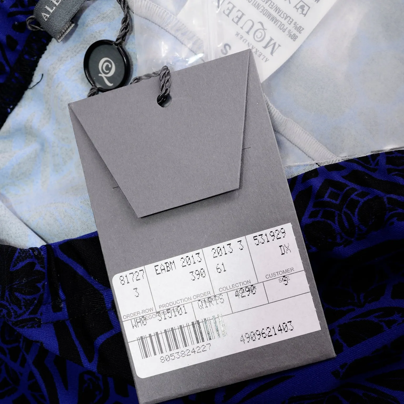 Alexander McQueen Deadstock Blue & Black Abstract Print Leggings