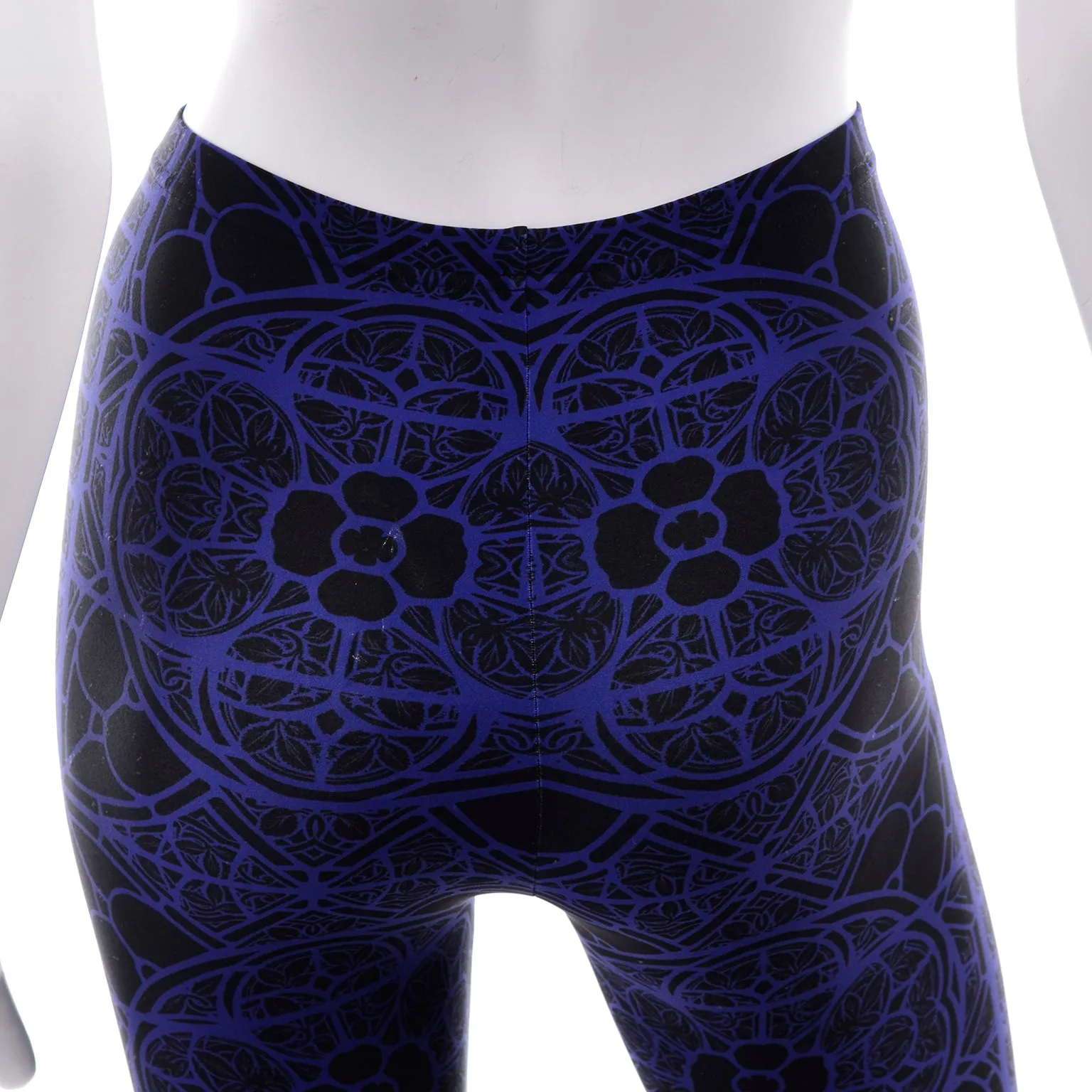Alexander McQueen Deadstock Blue & Black Abstract Print Leggings