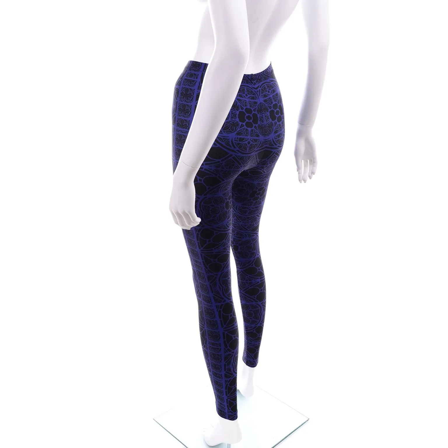 Alexander McQueen Deadstock Blue & Black Abstract Print Leggings
