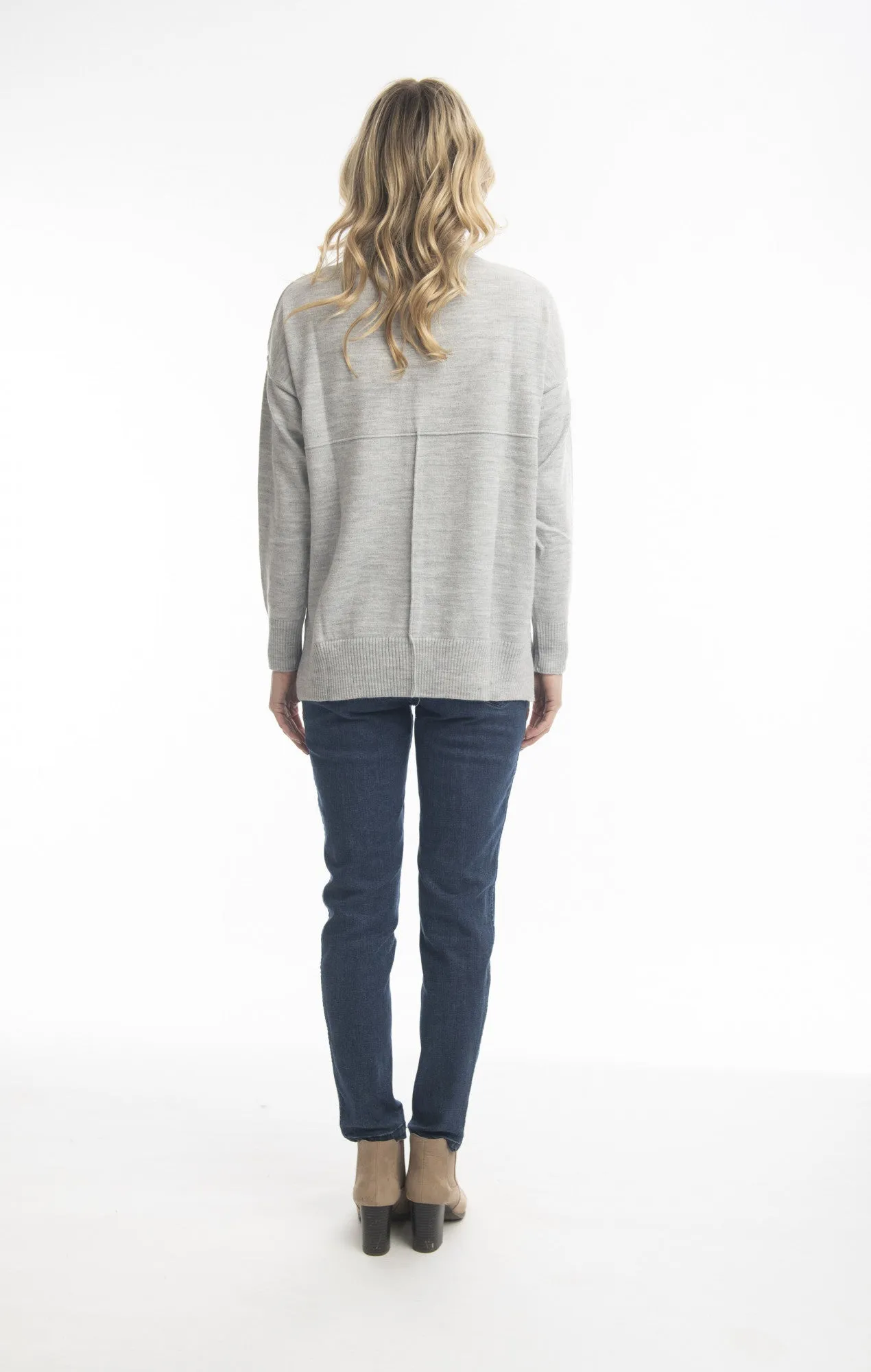 Alpaca Cowl Neck Jumper - Grey