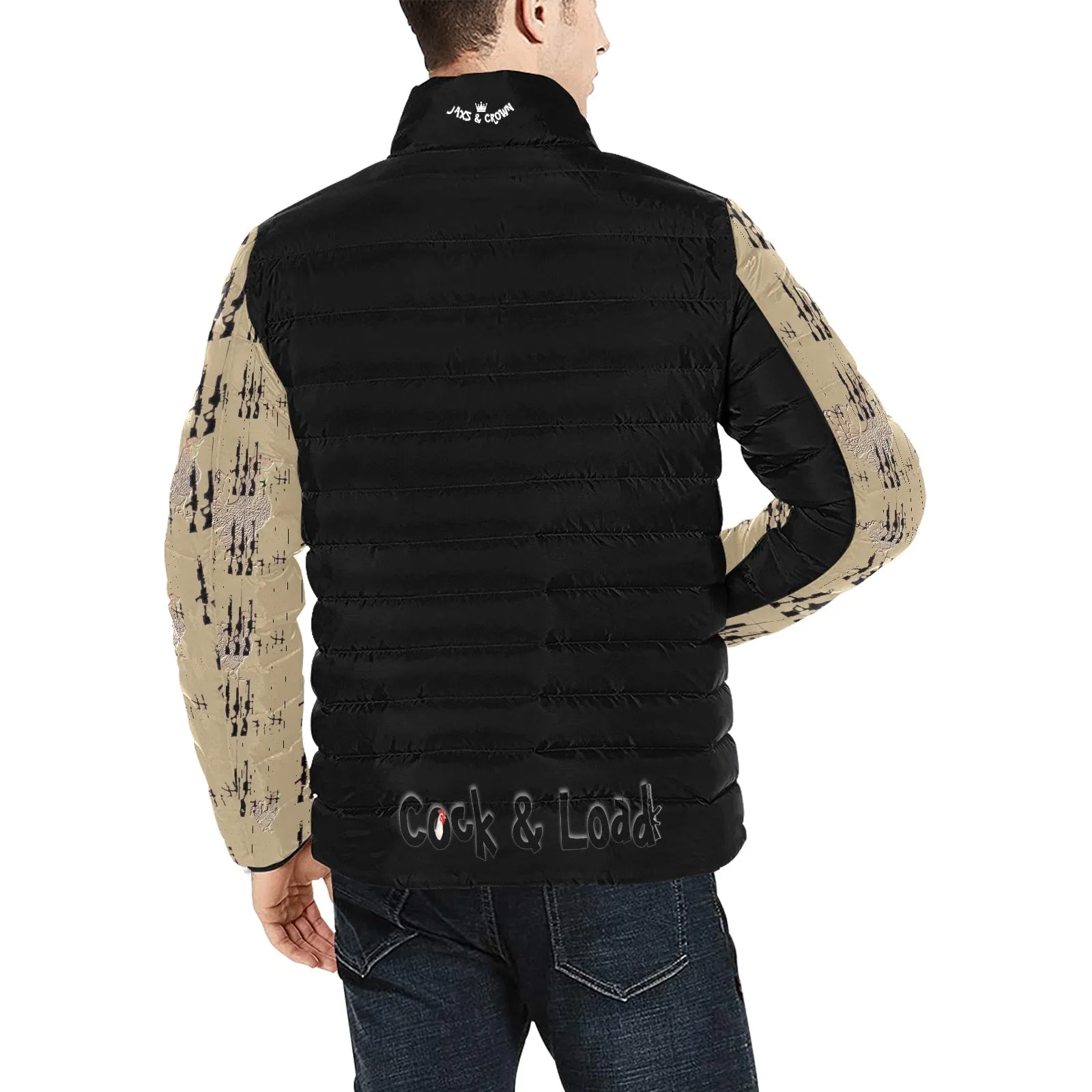 Ammo and feather’s  Men's Stand Collar Padded Jacket (Model H41)