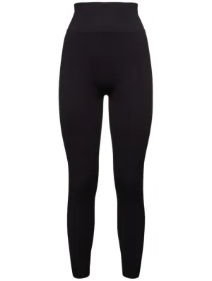 Andreadamo   Ribbed jersey leggings w/ stirrups 