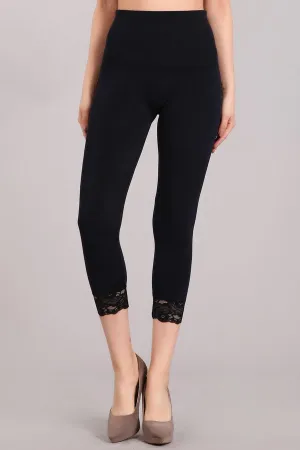B4198 CONTROL Capri Leggings with Lace Trim