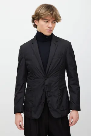 Black Nylon Padded Blazer