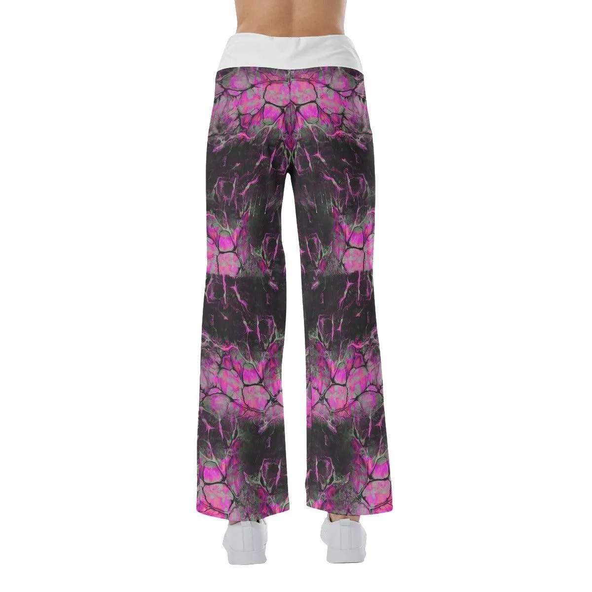 Black Pink Skull Horror High-waisted Wide Leg Pants