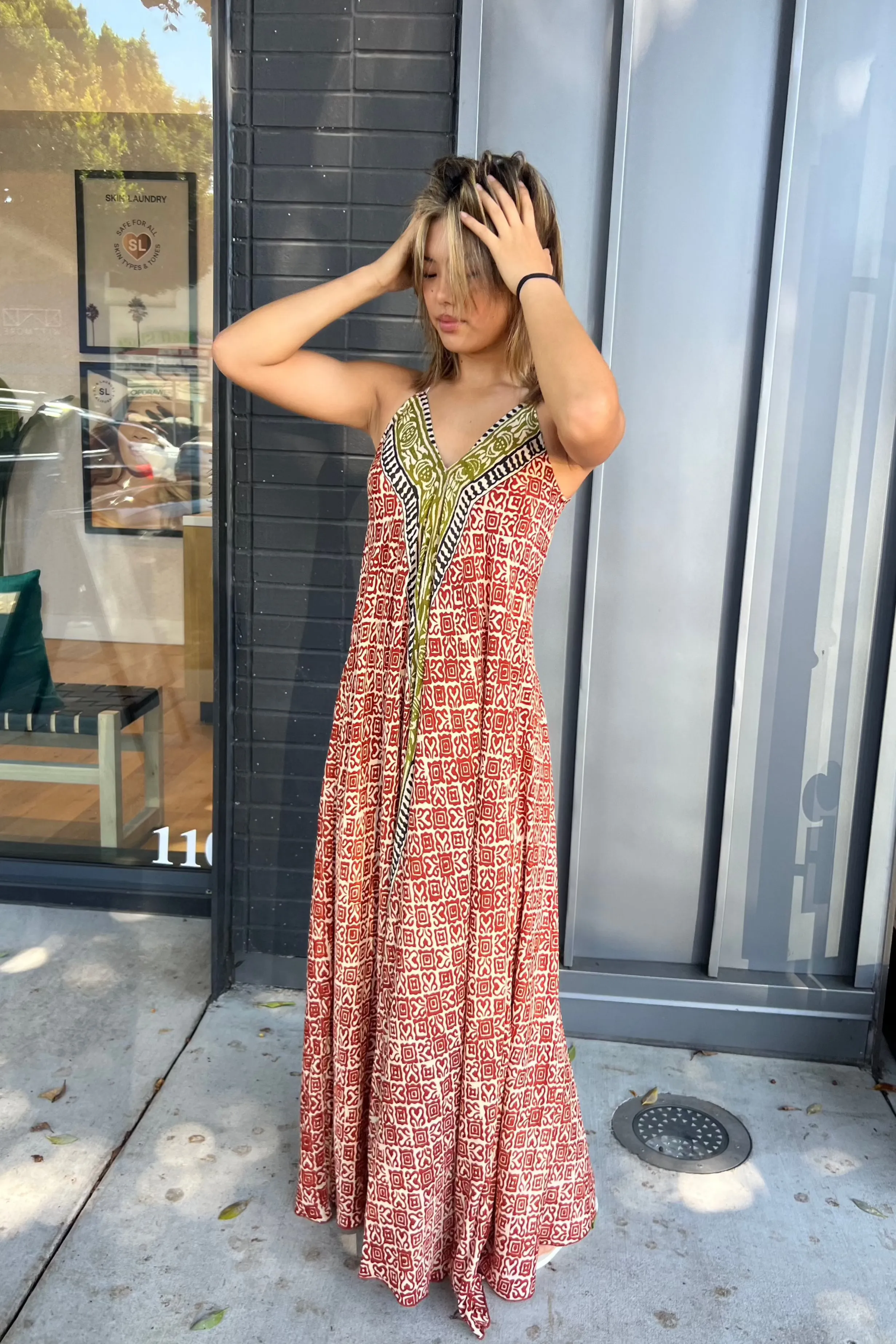 Bohemian V Neck Slip Dress