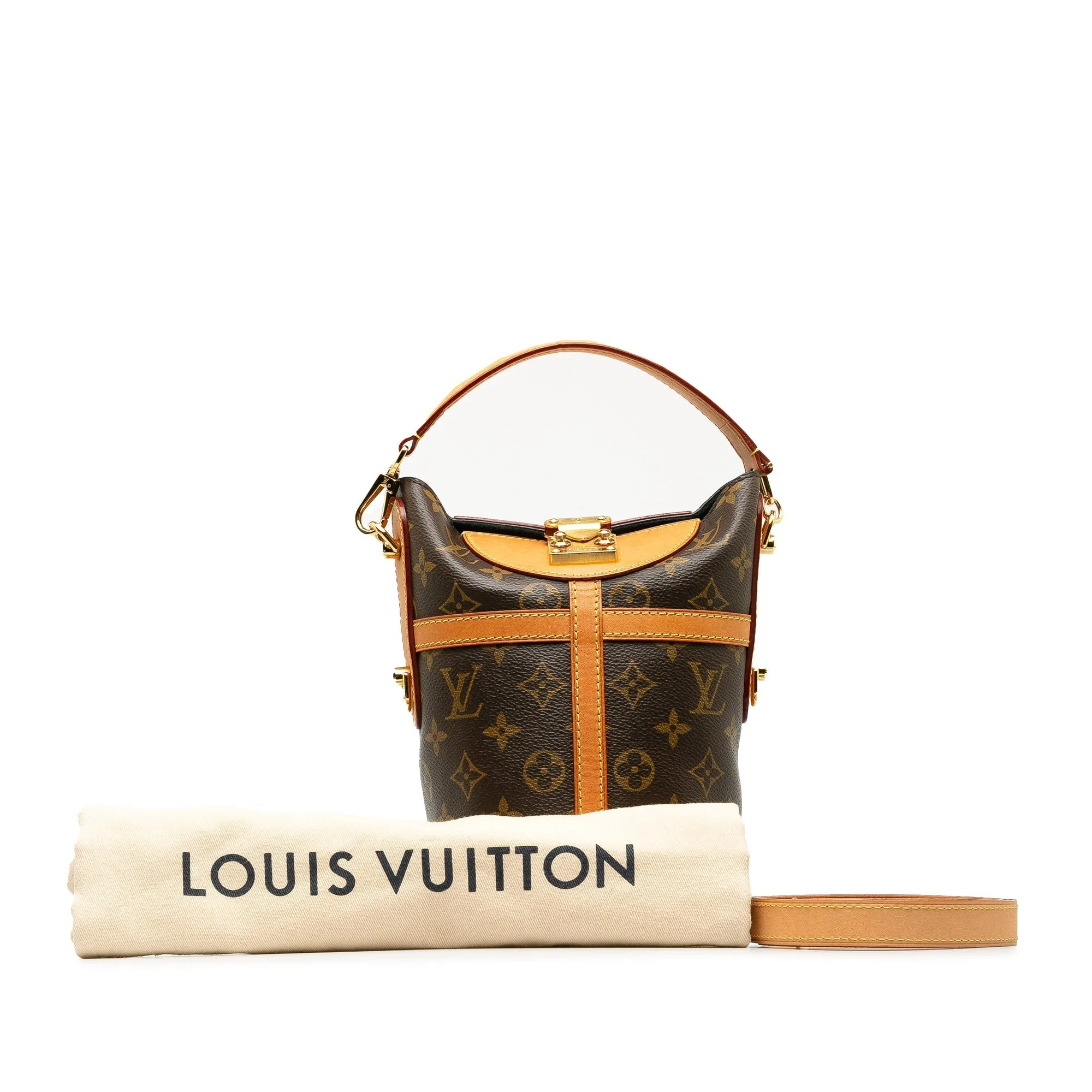 Brown Louis Vuitton Monogram Duffle Bucket Bag