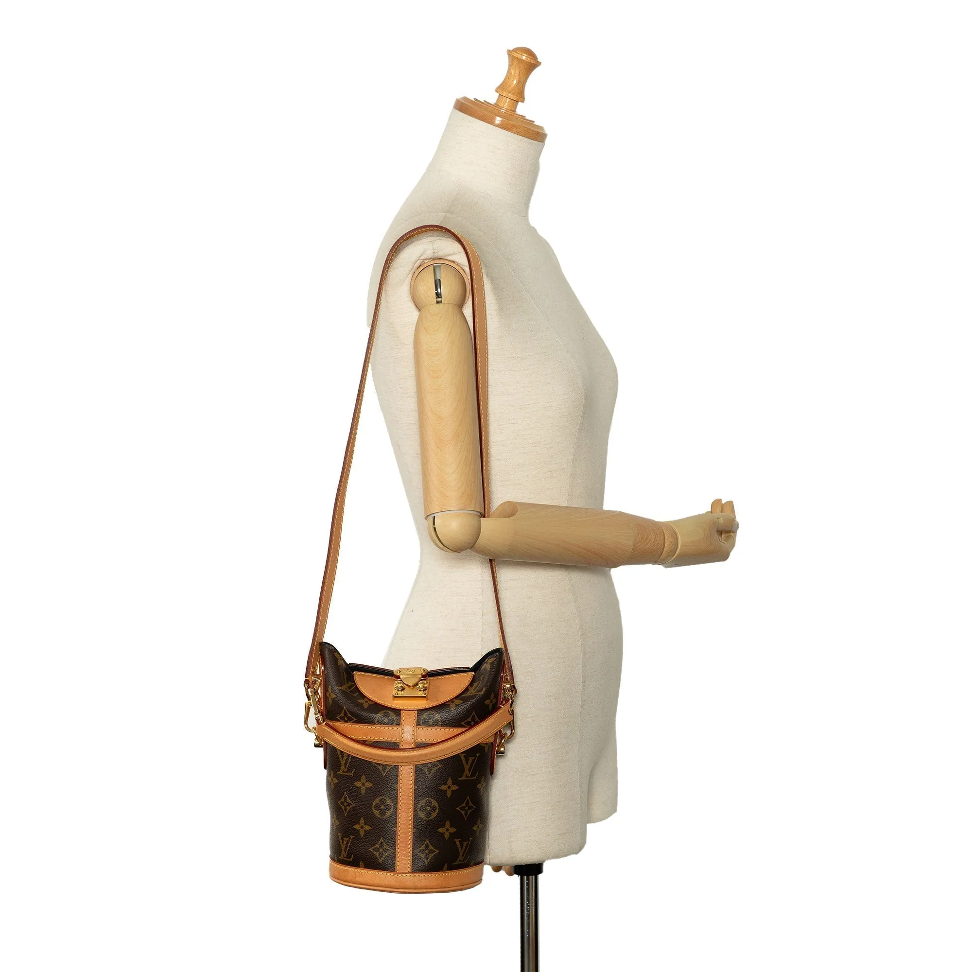 Brown Louis Vuitton Monogram Duffle Bucket Bag