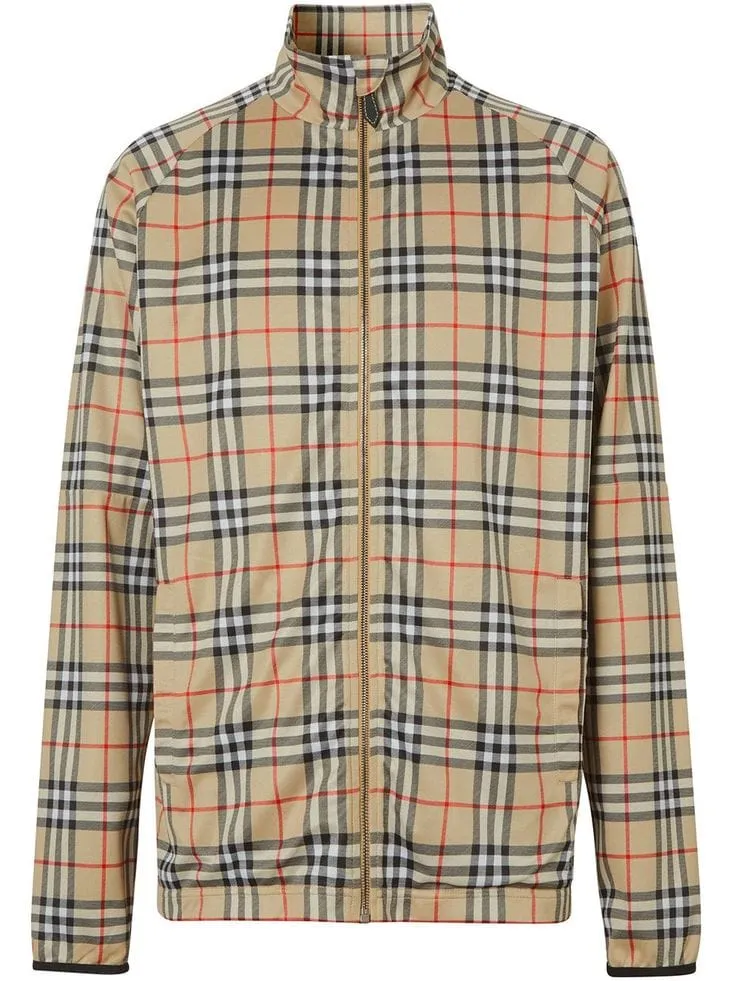 Burberry Drewley Archive Check Track Jacket Beige