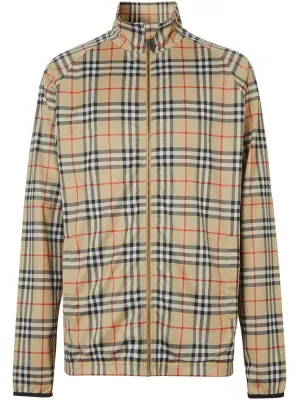 Burberry Drewley Archive Check Track Jacket Beige