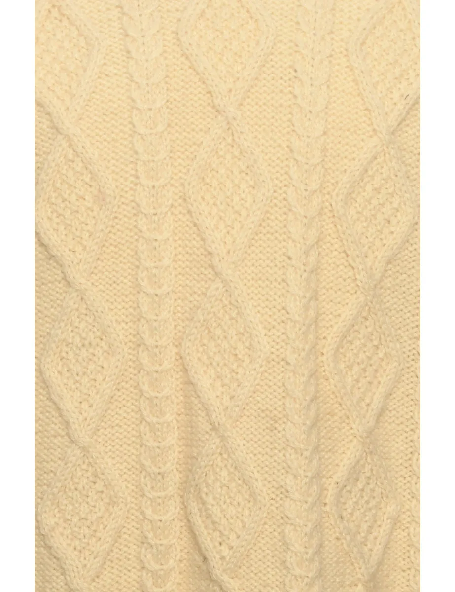 Cable Knit Cream Jumper - S