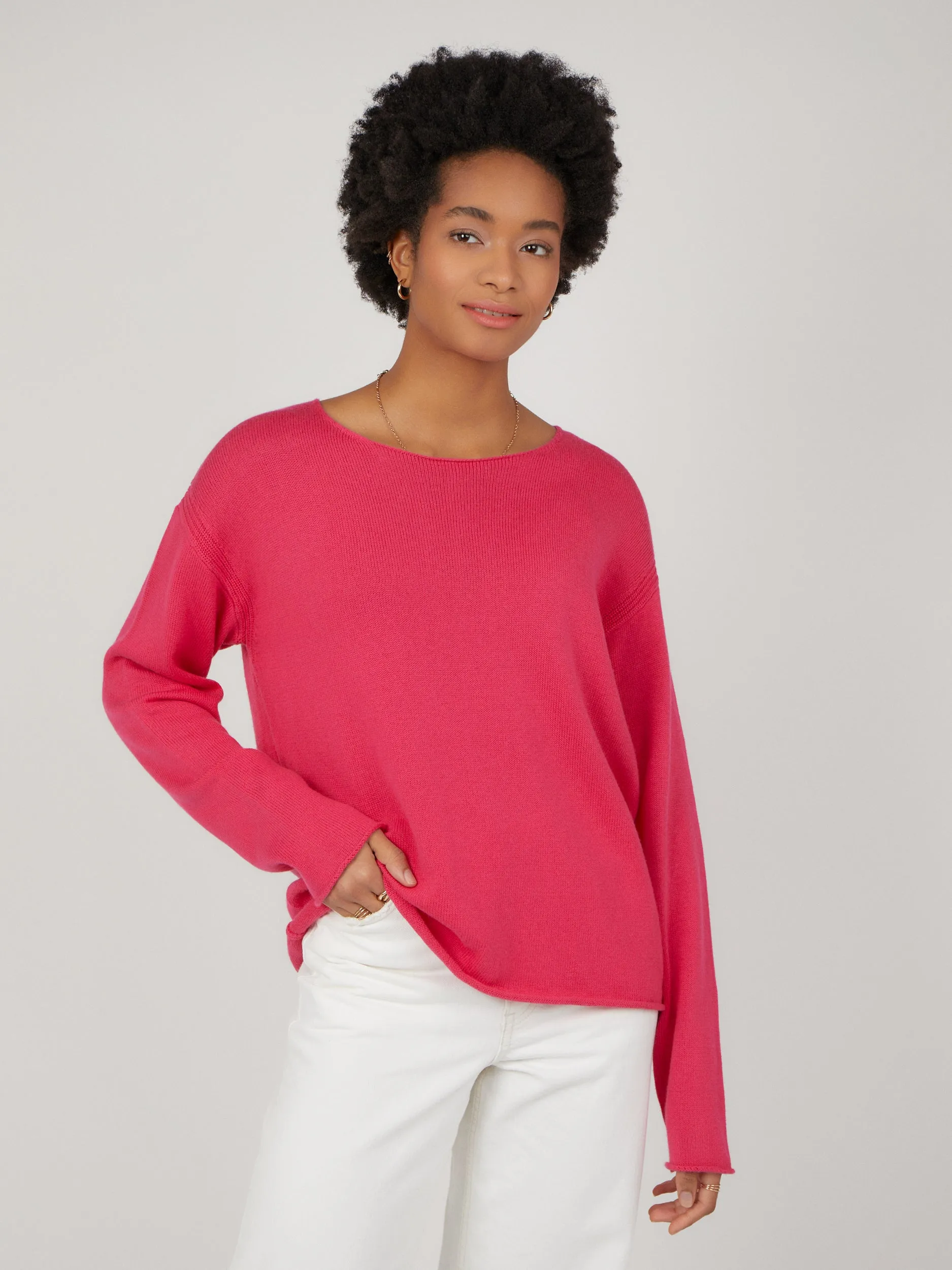 CC Cammie Cherrie/P Boat Neck Jumper