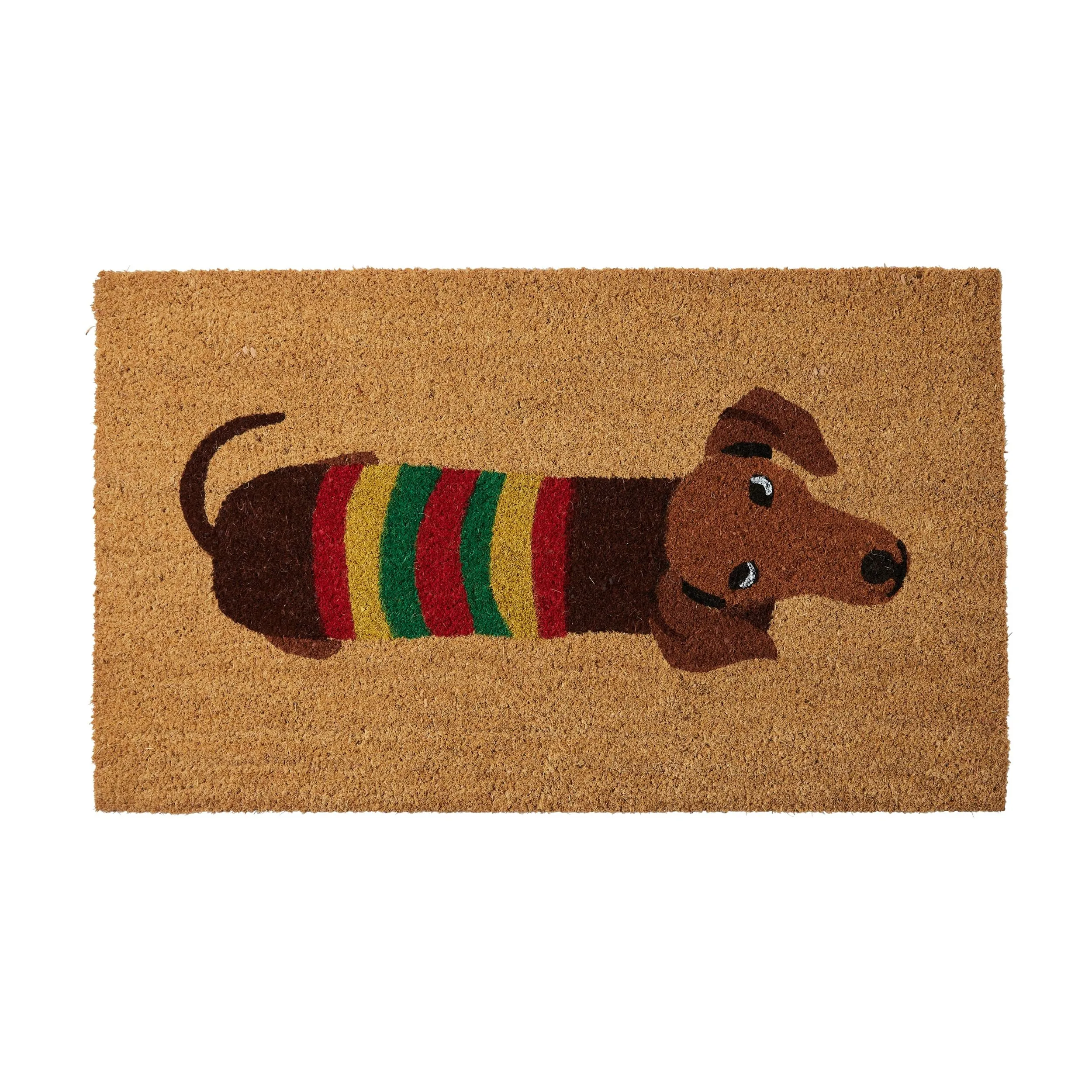 Dachshund in Jumper Coir Doormat 75x45cm