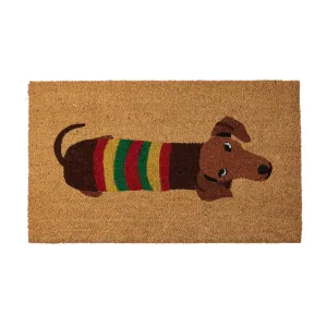 Dachshund in Jumper Coir Doormat 75x45cm