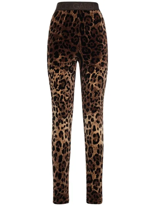Dolce&amp;Gabbana   Leopard print chenille leggings 