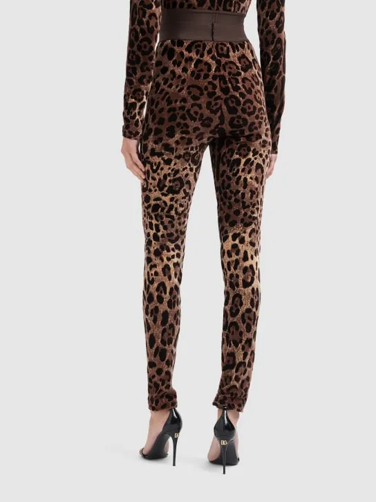 Dolce&amp;Gabbana   Leopard print chenille leggings 
