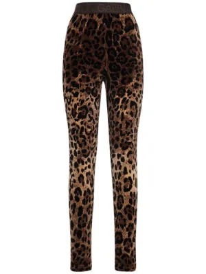 Dolce&amp;Gabbana   Leopard print chenille leggings 