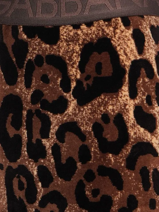 Dolce&amp;Gabbana   Leopard print chenille leggings 