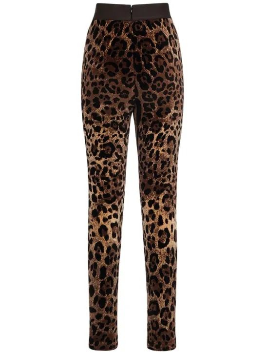 Dolce&amp;Gabbana   Leopard print chenille leggings 