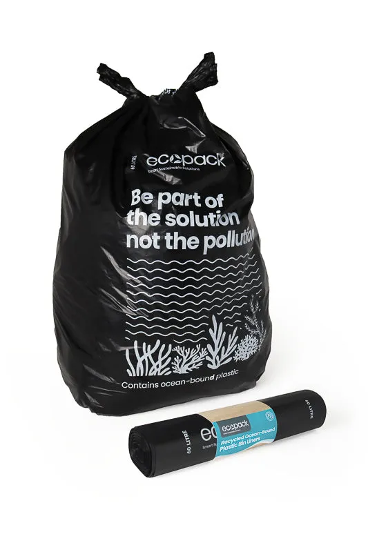 Ecopack 60L XL Recycled Plastic Garbage Bags (1 Roll/30 Bags)