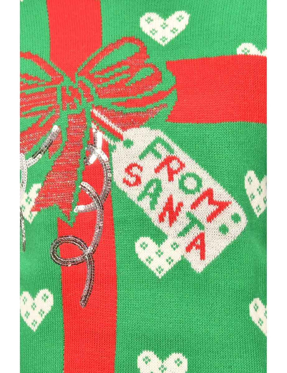 Festive Green Christmas Jumper - L