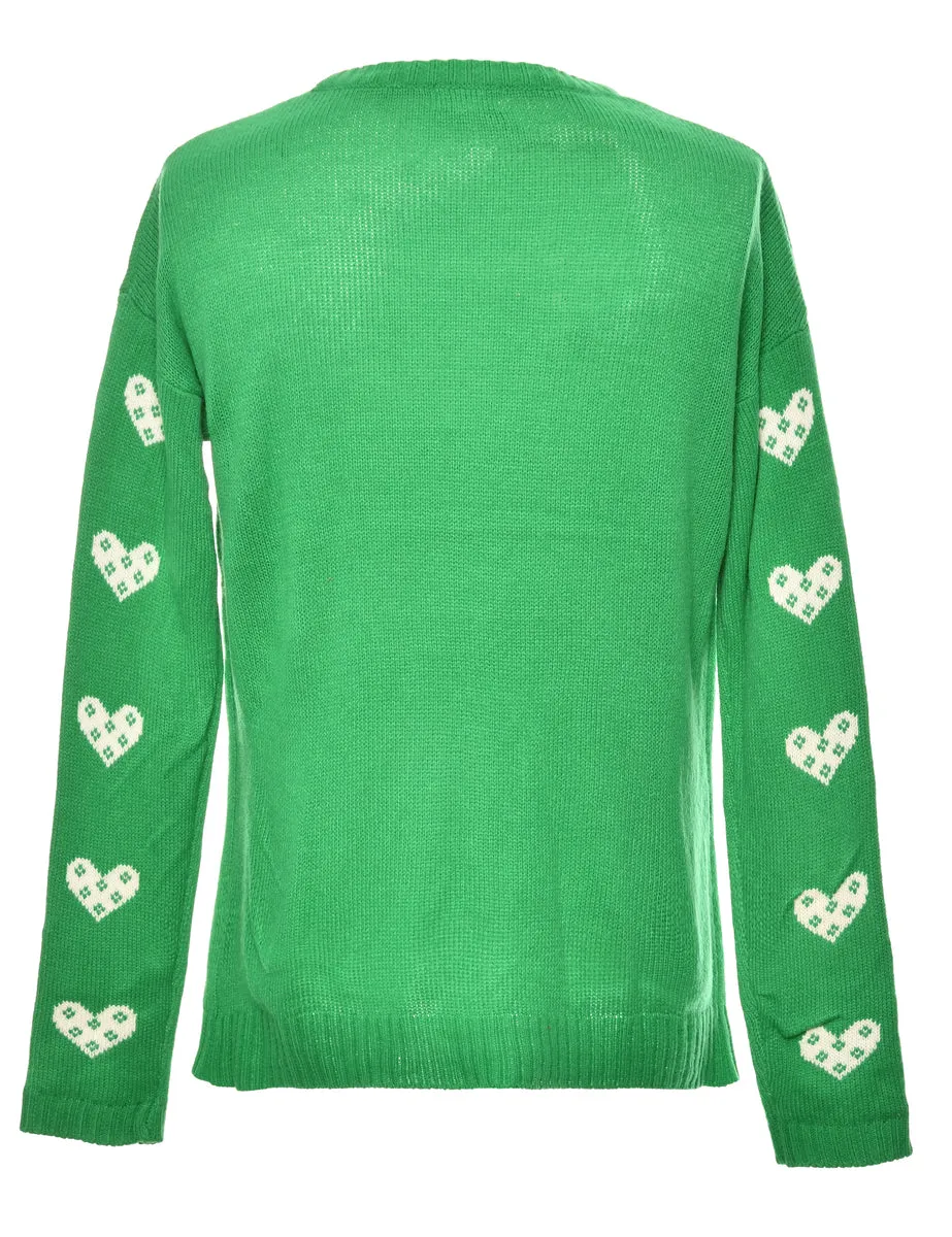 Festive Green Christmas Jumper - L