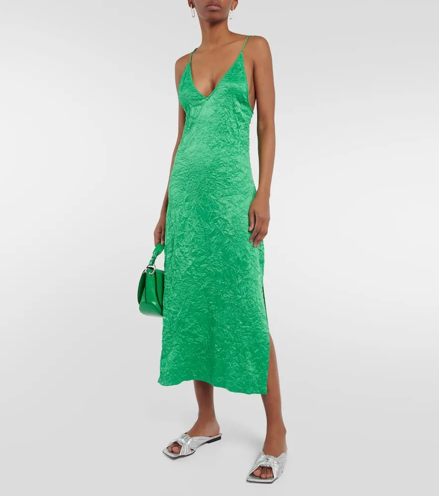 Ganni Metallic padded sandals