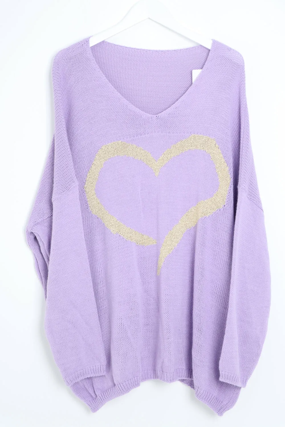 Glitter Heart Print Jumper Top