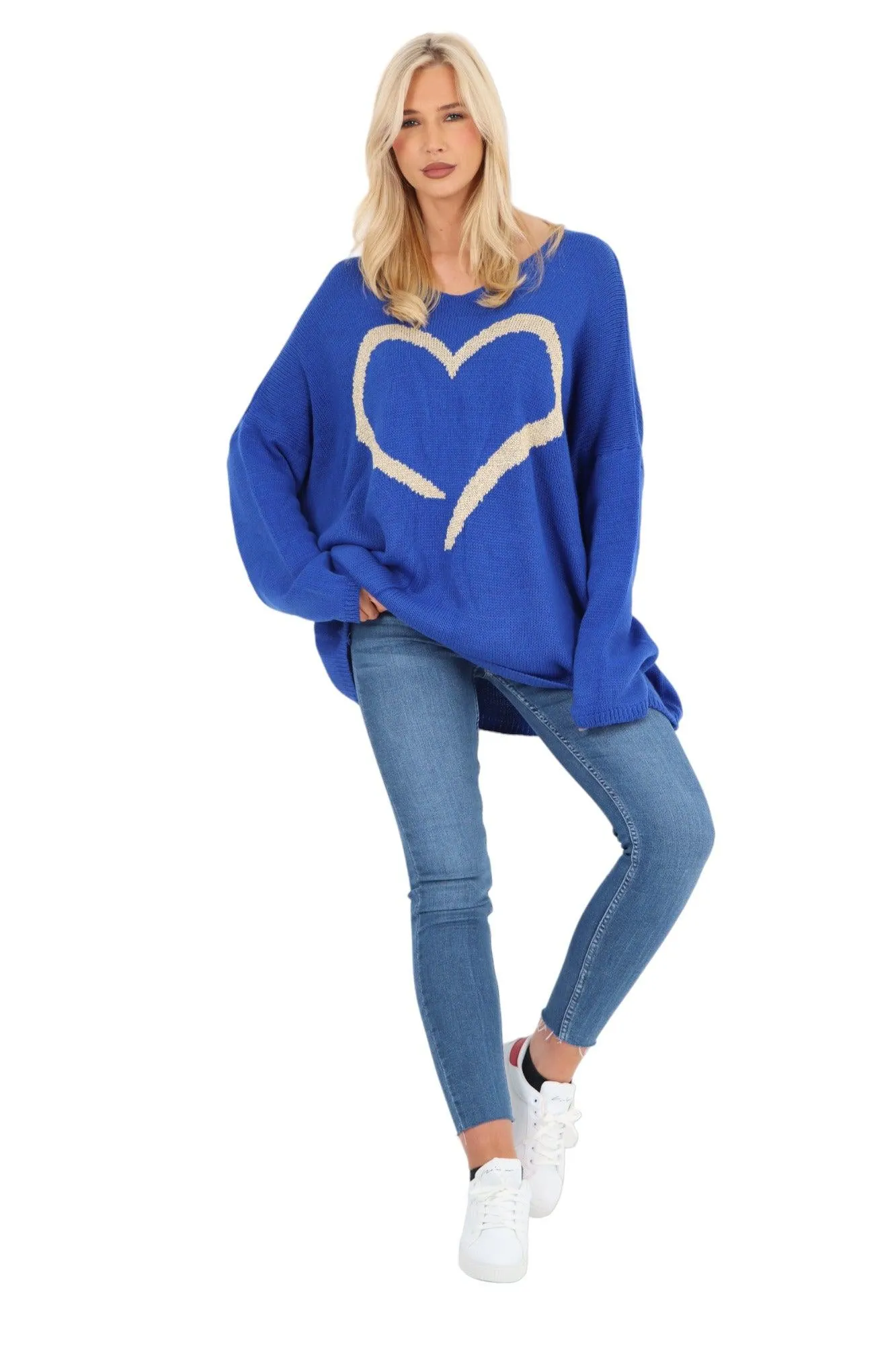 Glitter Heart Print Jumper Top