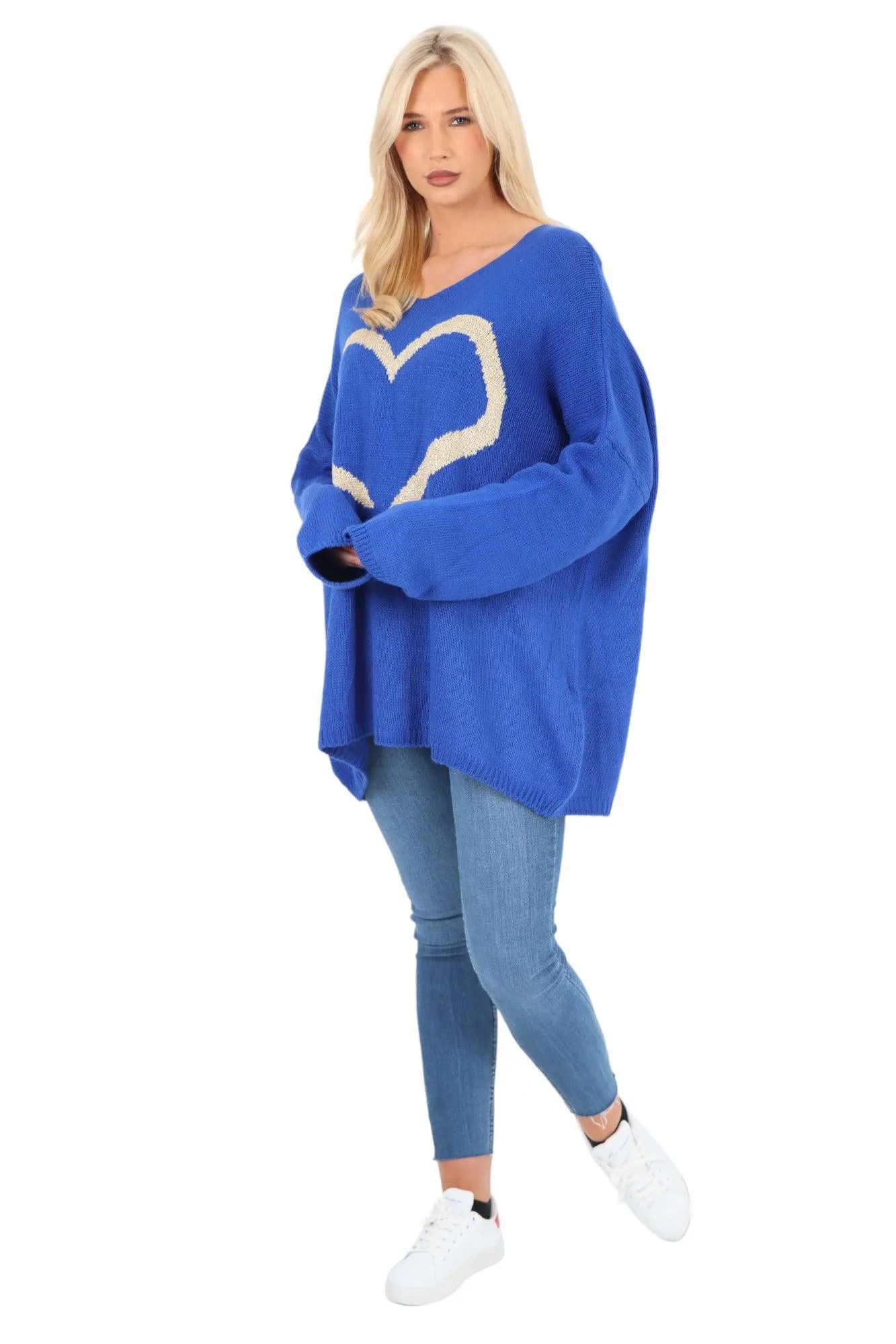Glitter Heart Print Jumper Top