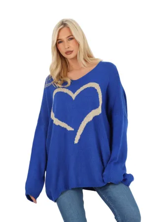 Glitter Heart Print Jumper Top
