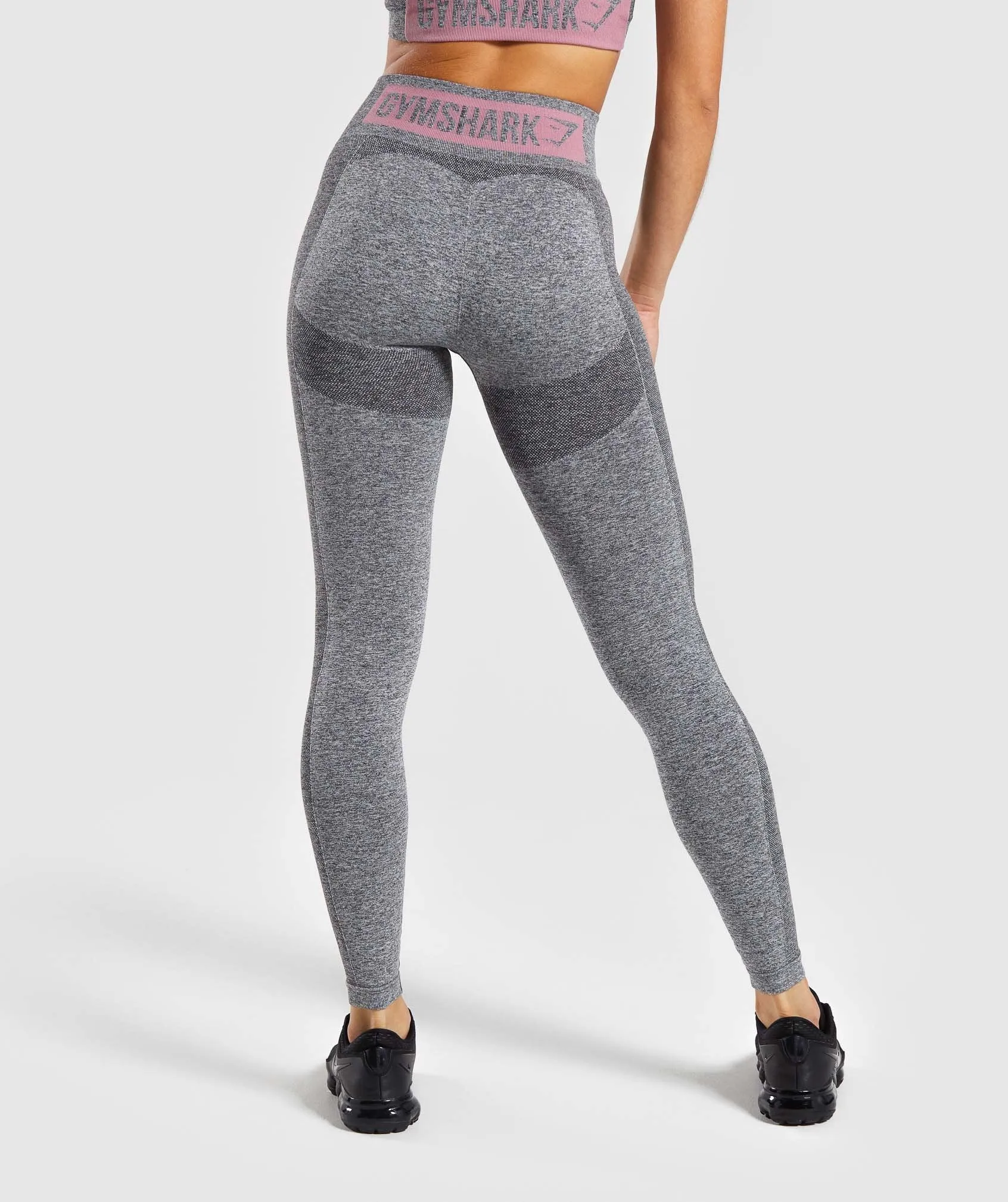 Gymshark Flex High Waisted Leggings - Charcoal Marl/ Dusky Pink