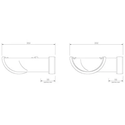 Half Round Gutter Angle 90 Degree x 112mm - All Colours