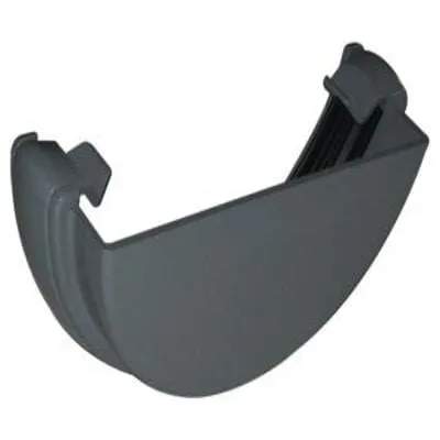 Half Round Gutter External Stop End 112mm - All Colours