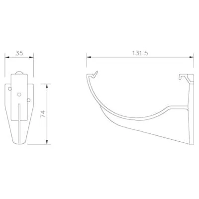 Half Round Gutter Fascia Bracket 112mm - All Colours