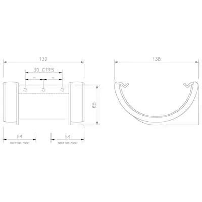 Half Round Gutter Union Bracket 112mm - All Colours